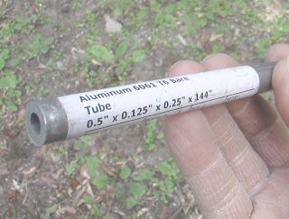 Aluminum tube, 1/2 inch OD, 1/4th inch ID